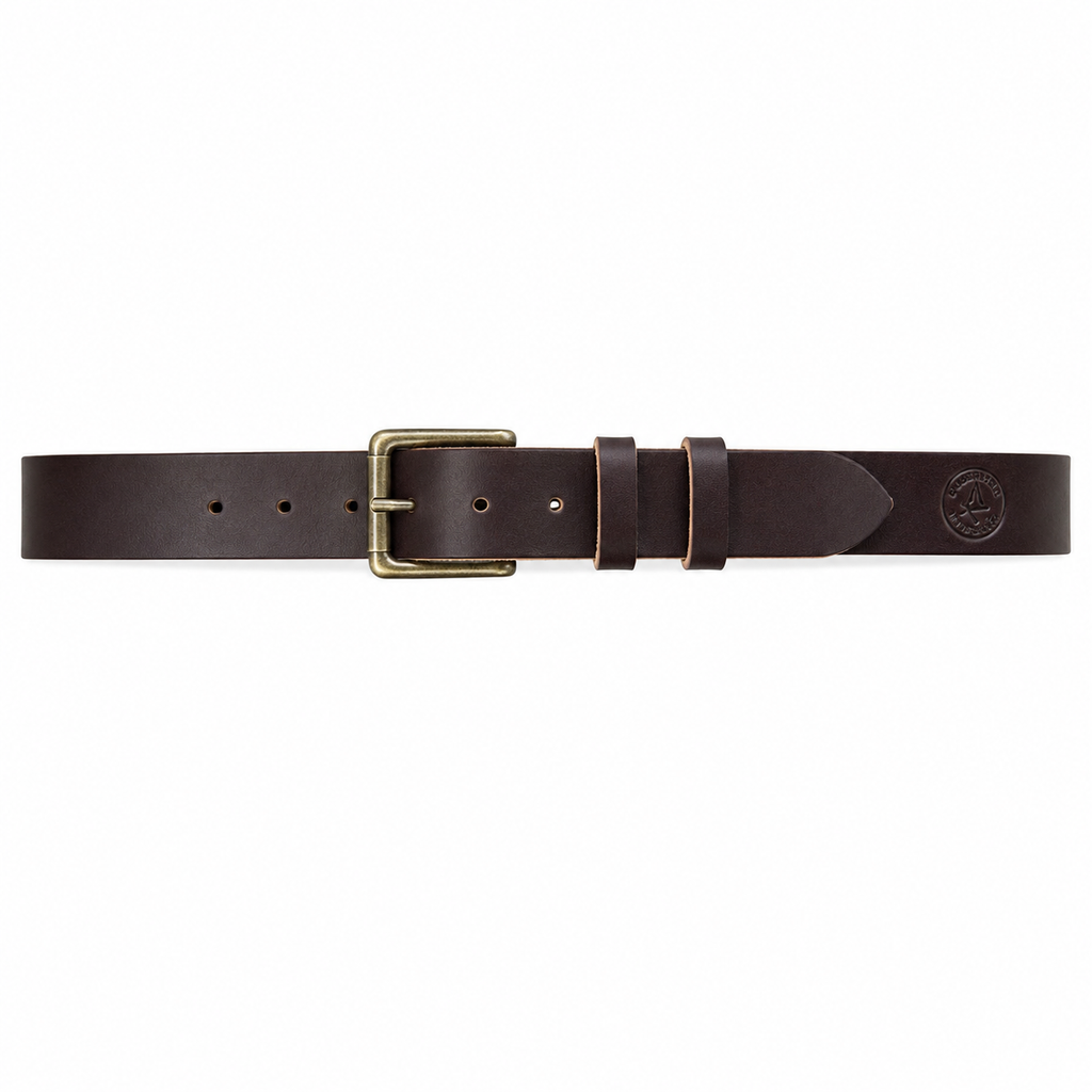 Bridle Leather Belt – Nickel Roller Buckle | Coalcracker Bushcraft